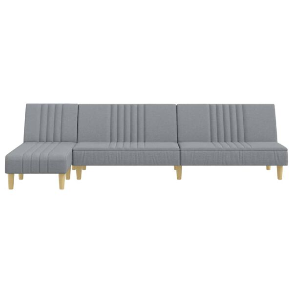vidaXL Sof&aacute; cama en forma de L tela gris claro 255x140x70 cm