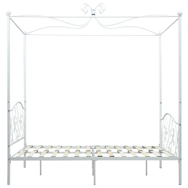 vidaXL Estructura de cama con dosel metal blanco 120x200 cm
