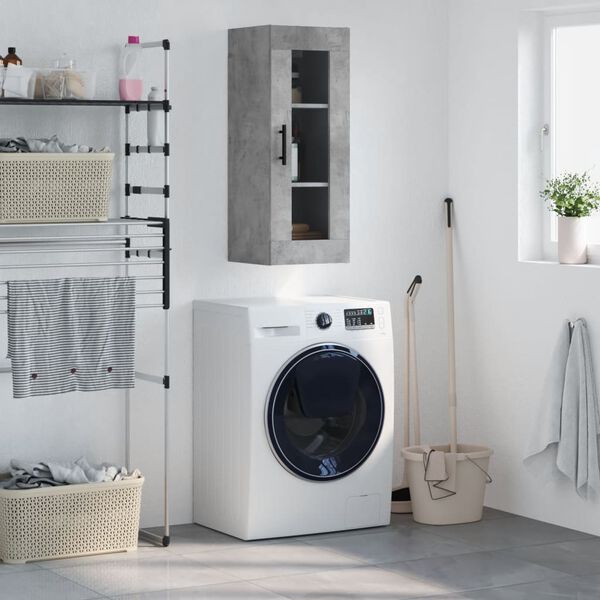 vidaXL Armario de pared gris hormig&oacute;n 34,5x34x90 cm