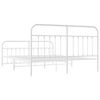 vidaXL Estructura cama sin colch&oacute;n con estribo metal blanco 180x200 cm