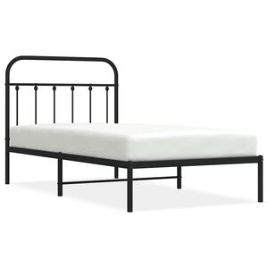 vidaXL Estructura cama sin colch&oacute;n con cabecero metal negro 100x190 cm