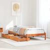vidaXL Estructura de cama sin colch&oacute;n madera maciza marr&oacute;n 90x190 cm