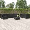 vidaXL Set de muebles de jard&iacute;n 10 pzas cojines rat&aacute;n sint&eacute;tico negro