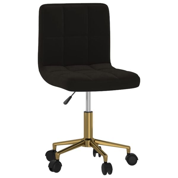 vidaXL Silla de comedor giratoria de terciopelo negro