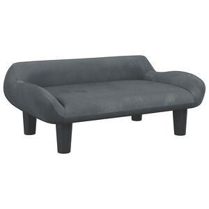 vidaXL Sof&aacute; para ni&ntilde;os de terciopelo gris oscuro 70x40x24 cm