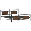 vidaXL Estructura de cama sin colch&oacute;n metal roble marr&oacute;n 183x213 cm