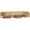vidaXL Conjunto de sof&aacute;s de exterior 8 uds. Natural y Beige