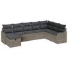 vidaXL Conjunto de sof&aacute; de jard&iacute;n 8 uds. Gris rat&aacute;n sint&eacute;tico