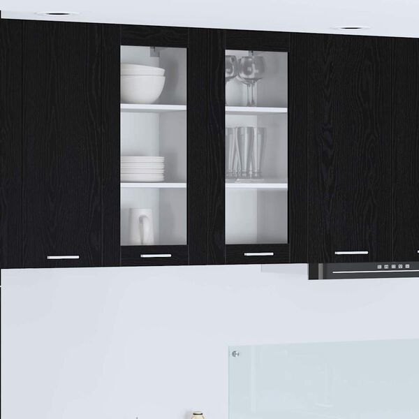 vidaXL Mueble colgante con almacenamiento Roble Negro 40 x 31 x 80 cm