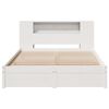 vidaXL Cama con estantería sin colchón madera maciza blanca 140x200 cm