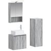 vidaXL Juego de muebles de ba&ntilde;o 4 pcs Sonoma gris