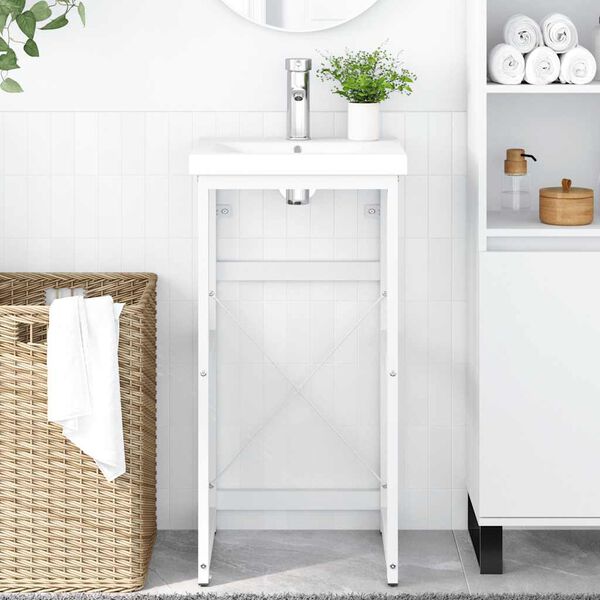 vidaXL Estructura de lavabo de hierro blanco 40x38x31 cm
