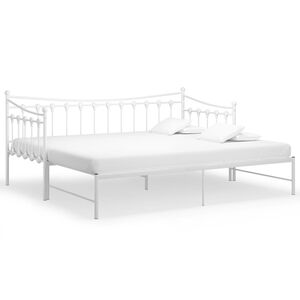 vidaXL Sof&aacute; cama extra&iacute;ble sin colch&oacute;n metal blanco 90x200cm