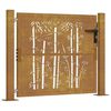 vidaXL Puerta de jard&iacute;n 100x75 cm de acero corten con dise&ntilde;o de bamb&uacute;