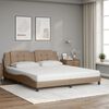 vidaXL Cama con colch&oacute;n Zadar cuero sint&eacute;tico capuchino 180x200 cm