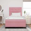 vidaXL Cama Box Spring LED con colch&oacute;n Rosa 120 x 190 cm Terciopelo