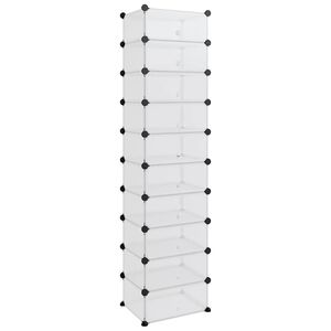 vidaXL Zapatero PP transparente 44x32x174 cm