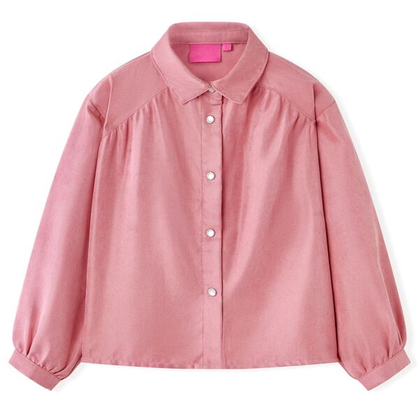 Blusa infantil con mangas de farol rosa palo 128