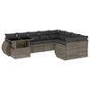 vidaXL Set de sof&aacute;s de jard&iacute;n 10 pzas con cojines rat&aacute;n sint&eacute;tico gris