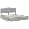 vidaXL Cama con almacenamiento con cabecera Gris Sonoma 200 x 200 cm