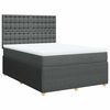 vidaXL Cama box spring con colch&oacute;n tela gris oscuro 140x200 cm