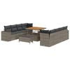 vidaXL Conjunto de sof&aacute; de jard&iacute;n 11 uds. Gris rat&aacute;n sint&eacute;tico