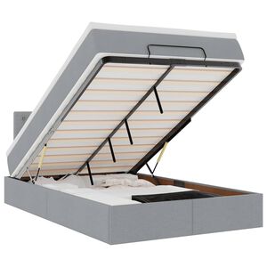 vidaXL Cama otomana con colch&oacute;n gris claro 120x190 cm tela
