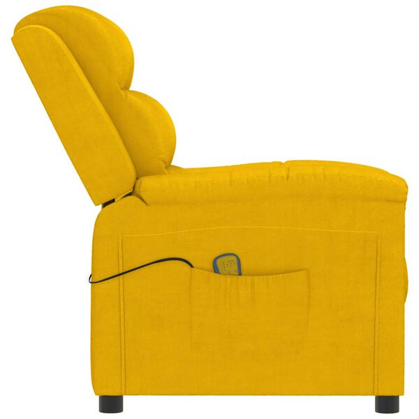 vidaXL Sillón de masaje de terciopelo amarillo