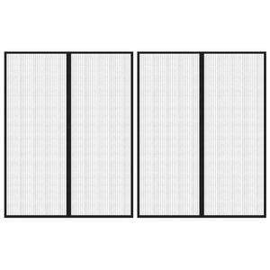 vidaXL Mosquiteras para puerta bloque magn&eacute;tico 2 uds negro 230x160 cm