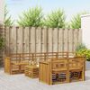 vidaXL Juegos de sof&aacute;s 9 pcs Natural Madera de Acacia S&oacute;lida