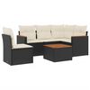 vidaXL Set de sof&aacute;s de jard&iacute;n 6 piezas y cojines rat&aacute;n sint&eacute;tico negro