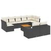 vidaXL Set de sof&aacute;s de jard&iacute;n 10 pzas cojines rat&aacute;n sint&eacute;tico negro