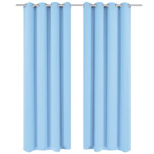 vidaXL Cortinas opacas 2 piezas con ojales de metal 135x175cm turquesa