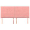 vidaXL Cabecero de cama rosa 200x5x118/128 cm Terciopelo