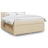 vidaXL Cama box spring con colch&oacute;n tela color crema 180x200 cm