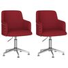 vidaXL Sillas de comedor giratorias 2 unidades tela rojo tinto