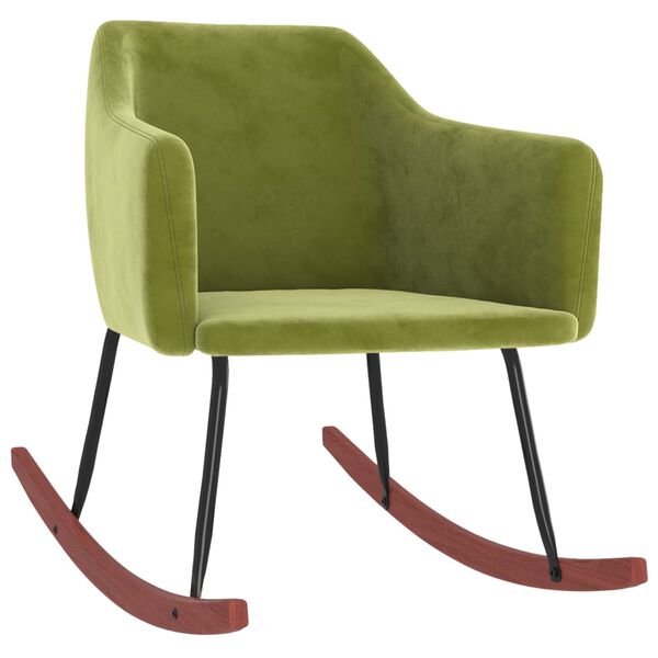 vidaXL Silla mecedora de terciopelo verde claro