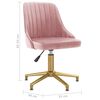 vidaXL Silla de comedor giratoria de terciopelo rosa