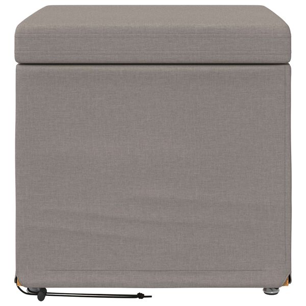 vidaXL Taburete Taup&eacute; 41 x 41 x 40 cm Tela y Madera Ingenier&iacute;a