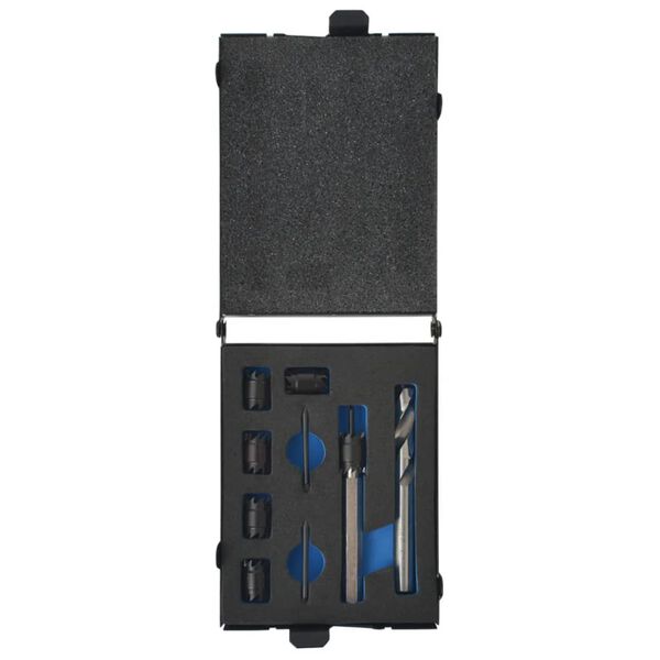 vidaXL Set de fresas y brocas puntos de soldadura 9 piezas HSS