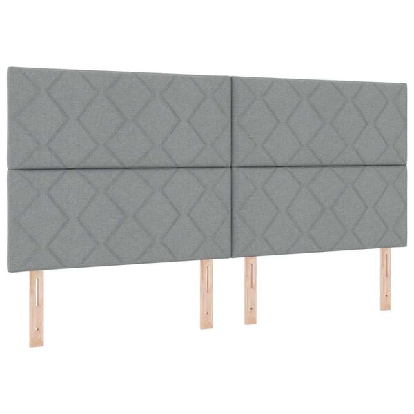 vidaXL Cama tipo Box Spring con colch&oacute;n Gris Claro 200 x 200 cm tela