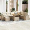 vidaXL Set sof&aacute;s jard&iacute;n y cojines 9 pzas rat&aacute;n sint&eacute;tico acacia beige