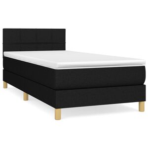 vidaXL Cama box spring con colch&oacute;n tela negro 80x200 cm