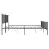 vidaXL Estructura cama sin colch&oacute;n con estribo metal negro 200x200 cm