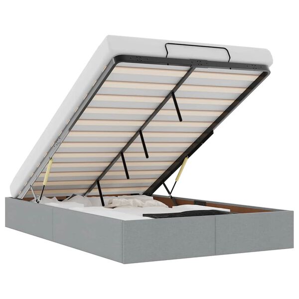 vidaXL Estructura de cama otomana sin colchón gris claro 120x200cm