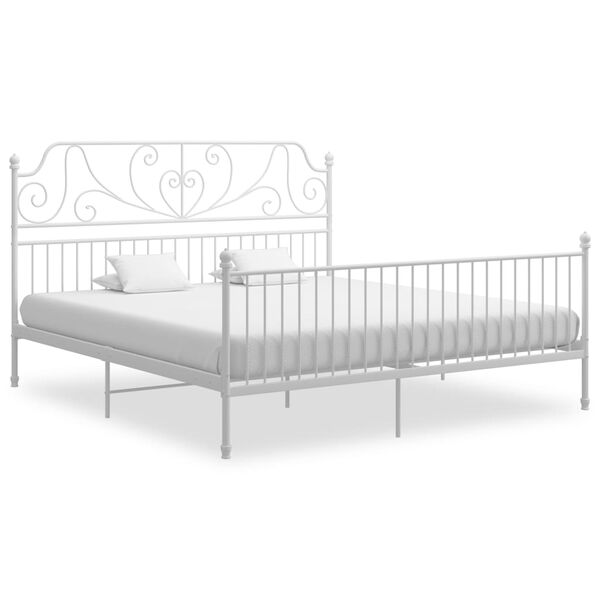 vidaXL Estructura de cama sin colch&oacute;n metal blanco 200x200 cm