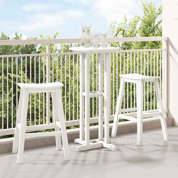 vidaXL Taburete de bar 2 pcs Blanco 52 x 43 x 73.5cm HDPE