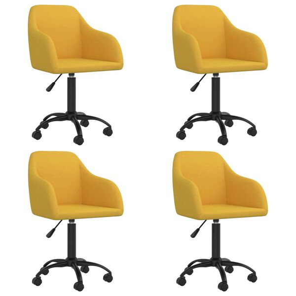 vidaXL Sillas de comedor giratorias 4 uds terciopelo amarillo