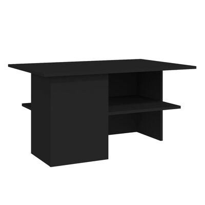 vidaXL Mesa de centro madera contrachapada negro 90x60x46,5 cm