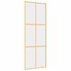 vidaXL Puerta corredera dorada de vidrio ESG transparente y aluminio
